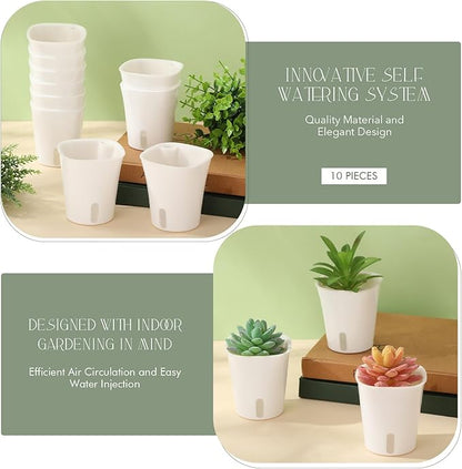 10 Pcs 3 Inch Self Watering Pots Self Watering Planters