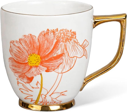 Ceramic Floral Coffee Mug, 15 oz | Tea Cup