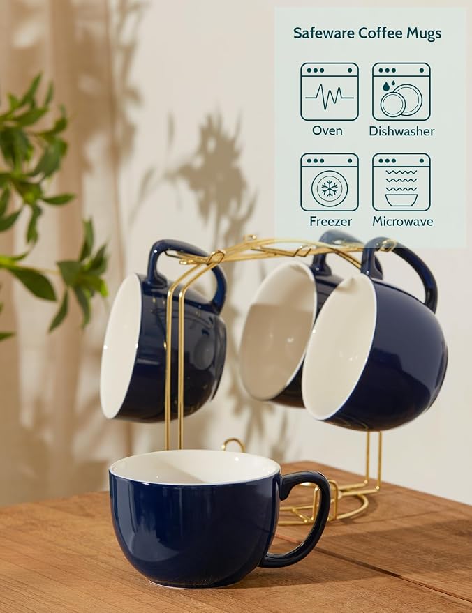 Teocera 16oz Large Coffee Mugs Set of 4