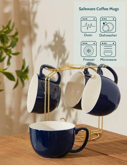 Teocera 16oz Large Coffee Mugs Set of 4