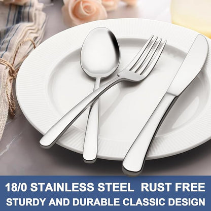 30-Piece Silverware Set for 6, Wildone Premium Stainless Steel Flatware Set