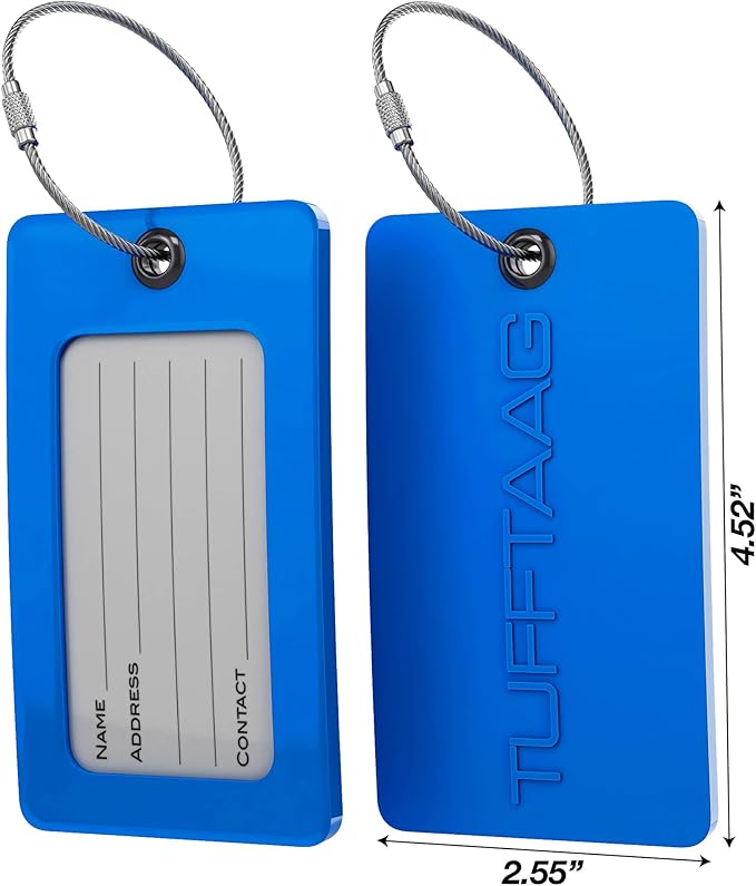 Luggage Tags Business Card Holder by TUFFTAAG - Durable Travel ID Bag Tag, Secure & Flexible, Perfect for Suitcases, Backpacks, and Carry-Ons, Easy Identification