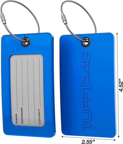 Luggage Tags Business Card Holder by TUFFTAAG - Durable Travel ID Bag Tag, Secure & Flexible, Perfect for Suitcases, Backpacks, and Carry-Ons, Easy Identification