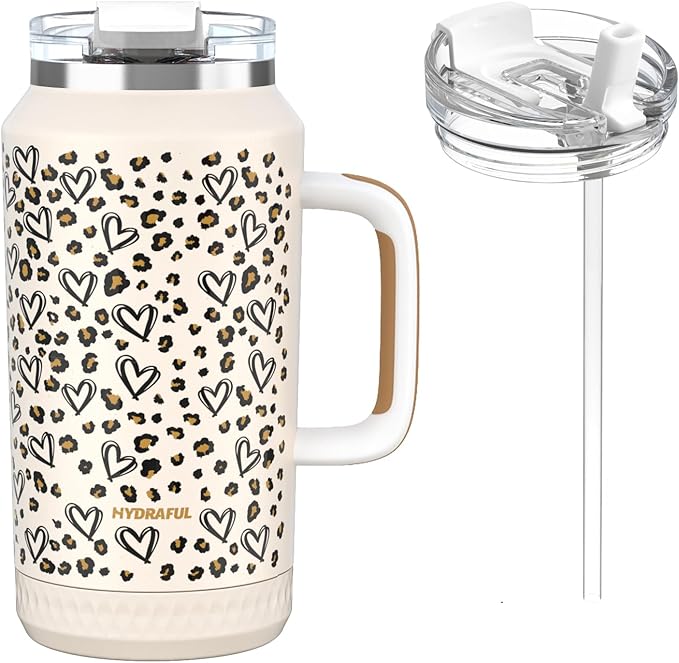 Hydraful 64 oz Tumbler with Handle and Straw