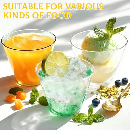 Glowserve 9 OZ Clear Disposable Plastic Cups Cocktail Cup 150 Pack | Fancy