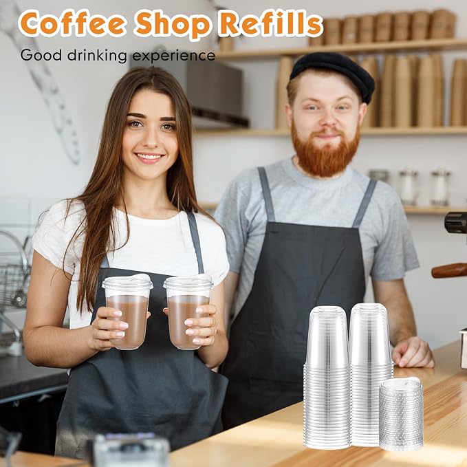 Baderke 50 Pcs Round Bottom Plastic Cups
