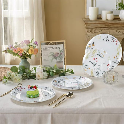 U-QE 20Pcs Wildflower Plastic Plates