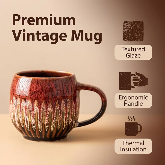 13oz Large Ceramic Coffee Mug, Microwave Safe, Dishwasher Safe
