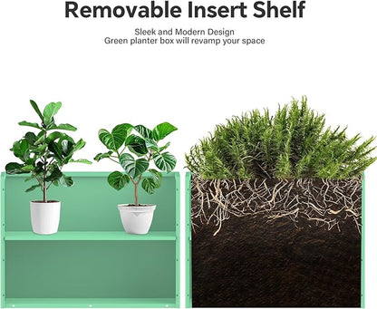 Rectangular Planter Box with Removable Insert Shelf