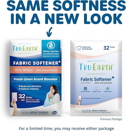 Tru Earth Bundle: Laundry Detergent Sheets & Fabric Softener Sheets - Plastic Jug-Free, Easy-to-Use - Fresh Linen