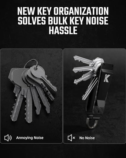 Key Organizer for Men Compact Key Holder Minimalist Key Case Metal Key Chain Key Holder for Keychain Secures 2-5 Keys