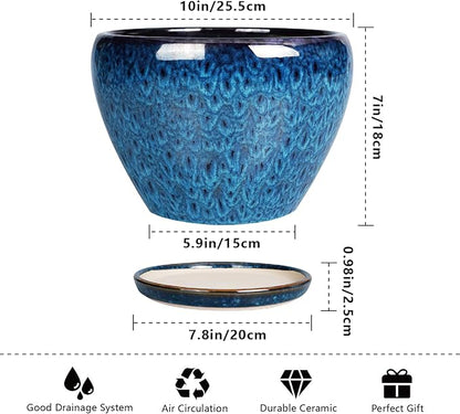 10 Inch Ceramic Planter Pot, Ceramic Plant Pot