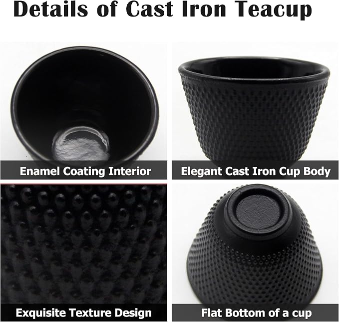 Japanese Cast Iron Tea Cups, Small and Heavy Teacups
