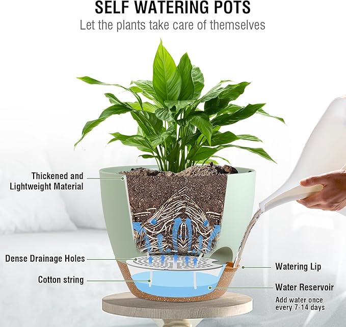 10 inch Self Watering Hanging Planters