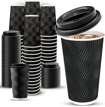 Ginkgo 100 Pack 16 oz Disposable Insulated Coffee Cups