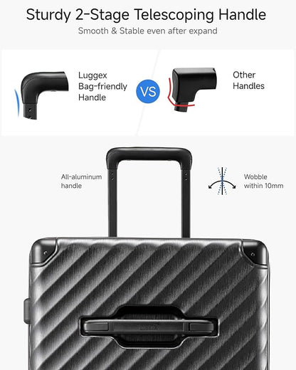 Trunk Luggage, Expandable PC Hard Shell Large Checked 28 Inch Suitcase with Shock - Absorbing Wheels & TSA Lock, Black, 91L - 105L