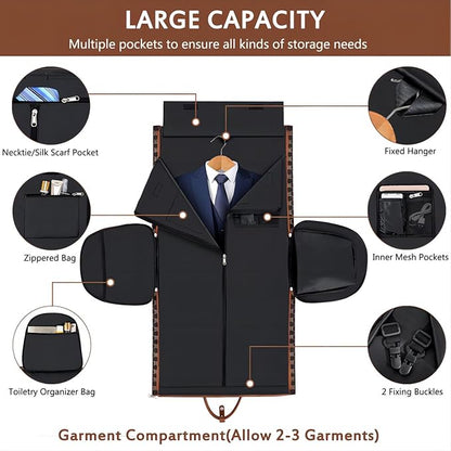 Garment Bag for Travel, Convertible Carry on Garment Duffel Bag for Men 3Pcs Weekender Bag 2 in 1 Hanging Suitcase Suit Bag