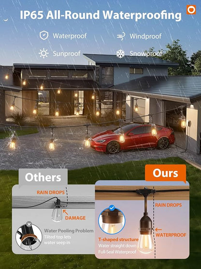 addlon 96FT LED Outdoor String Lights