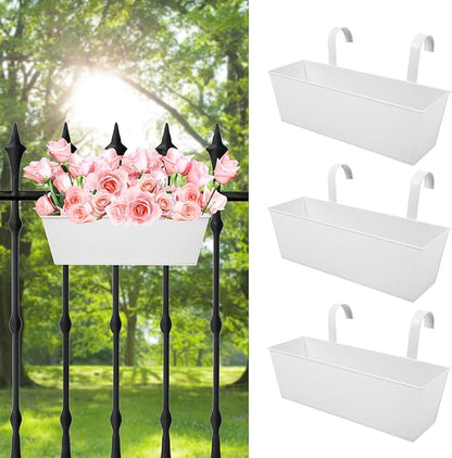 Railing Planters Outdoor Balcony 16 Inch Deck Over The Railing Planter Boxes