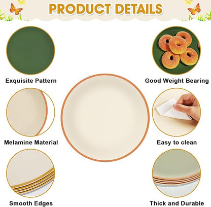 4 Set 10 Inch Sage Green Dinner Plates Melamine Sage Green Dinnerware Set