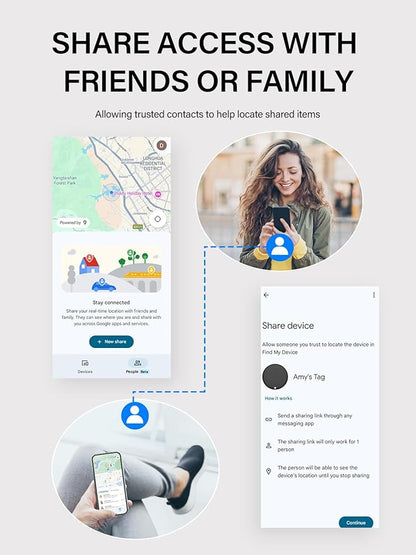 Android Tracker Tags, Works with Google's Find Hub App (Android only), Key Finder Item Locator Tracking Device Smart Tags for Luggage, Wallet, Vehicles, Keys (Black, 2 Pack)