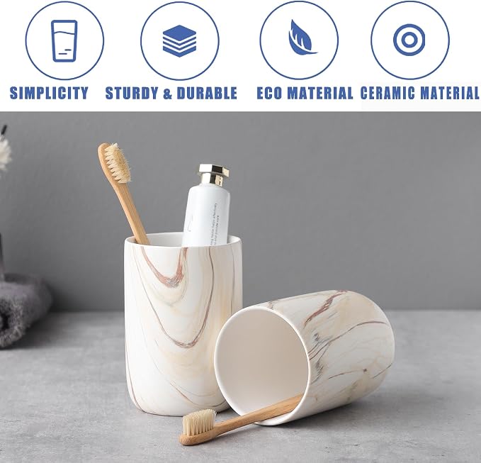 Brown Marble Toothbrush Holders