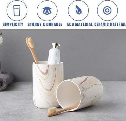 Brown Marble Toothbrush Holders