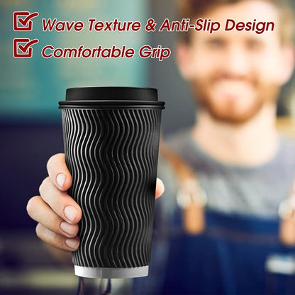 Ginkgo 100 Pack 16 oz Disposable Insulated Coffee Cups