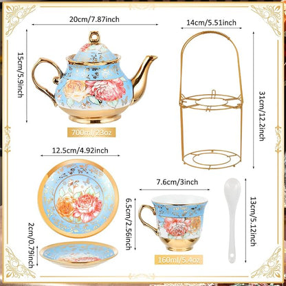 Zhehao 20 Pcs Porcelain Tea Set
