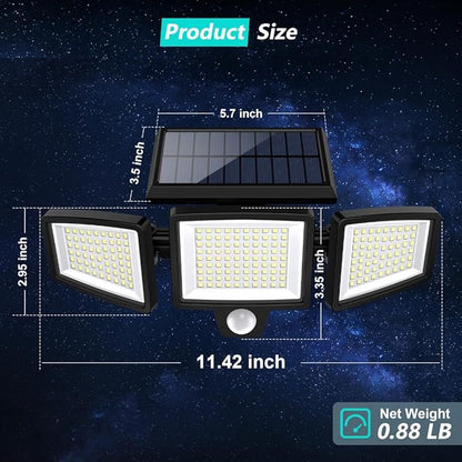 Tuffenough Solar Outdoor Lights 2500LM 210 LED Security Lights