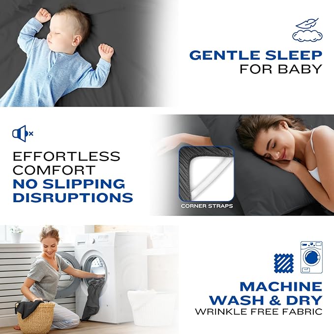 DREAMCARE Queen Size Sheets - Cooling Bed Sheets - 4pcs Set - up to 15" Deep Pocket Queen Sheet Set - Sheets Queen Size Bed - Soft & Long Lasting 100% Fine Microfiber with Side Pocket - Mineral Blue