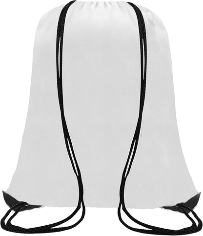 60 Pieces Drawstring Backpack Bags Sports Sackpack Bulk Cinch Gym Bag For Women Men Outdoor Sports Backpack（White）