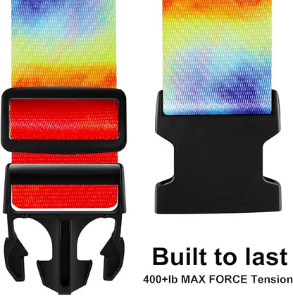 Luggage Straps for Suitcases TSA Approved-2 Pack Bright Personalized Luggage Belt Strap for Suitcase/Carry On Bag Luggage Accessories for Travel (Tie-Dye)