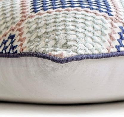 The HomeCentric King/Queen/Twin Blue Decorative Bed Runner Twin 53"x18" Bed Runner with Two Pillow Cover, Embroidered Bed Scarf on Embroidered Fabric - Pointillism