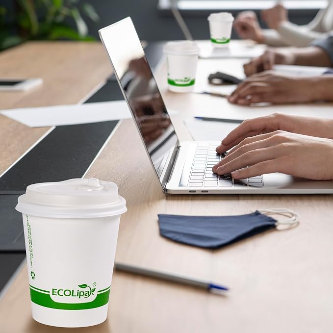 ECOLipak 200 Count 8 oz Compostable Paper Coffee Cups