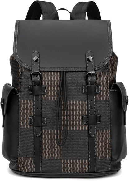 KingTo Laptop Backpack for Men Luxury Anti-Theft Travel Backpack Casual Business Waterproofing Computer Bag (A-Brown)