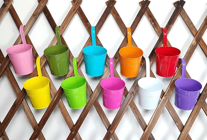 10 Pcs Fence Planters, Railing Planter Flower Pot