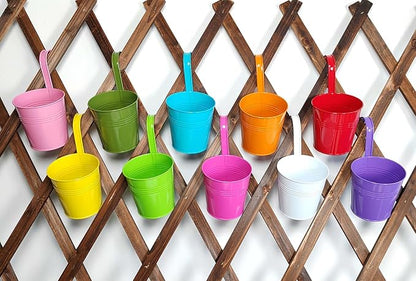 10 Pcs Fence Planters, Railing Planter Flower Pot