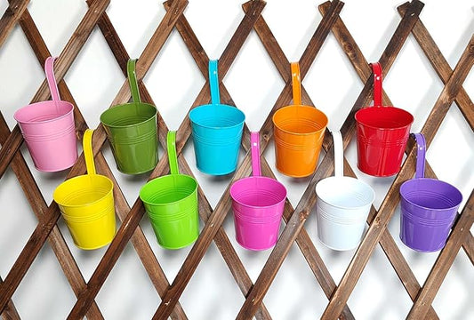 10 Pcs Fence Planters, Railing Planter Flower Pot