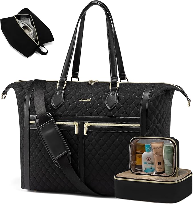 LOVEVOOK 4-in-1 Travel Weekender - Duffle, Carry On, Overnight & Toiletry Bag with Wet Pocket