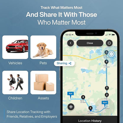 Cube GPS Tracker for Vehicles Assets Kids, Mini GPS Trackers for Dogs, Car Tracker Device: Real Time Worldwide Location SOS Pings Geo-Fencing + Rechargeable Battery Requires Subscription