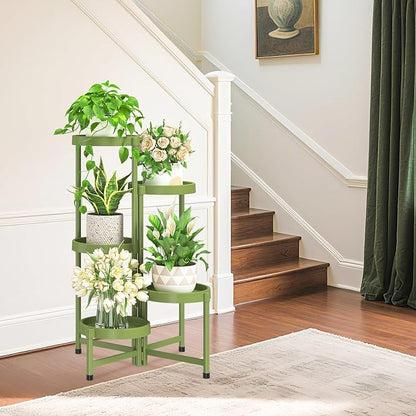 iDavosic.ly 5 Tier Folding Plant Stand Indoor Outdoor