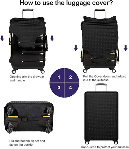 7-Mi Travel Luggage Protector Suitcase Cover 22"-24" Suitcase Dust Cover Size M