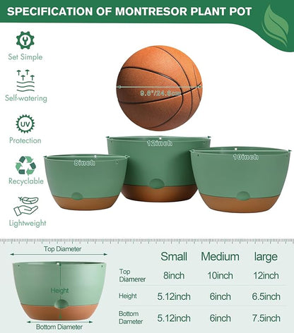 3 Pack 8/10/12 Inch Hanging Planters