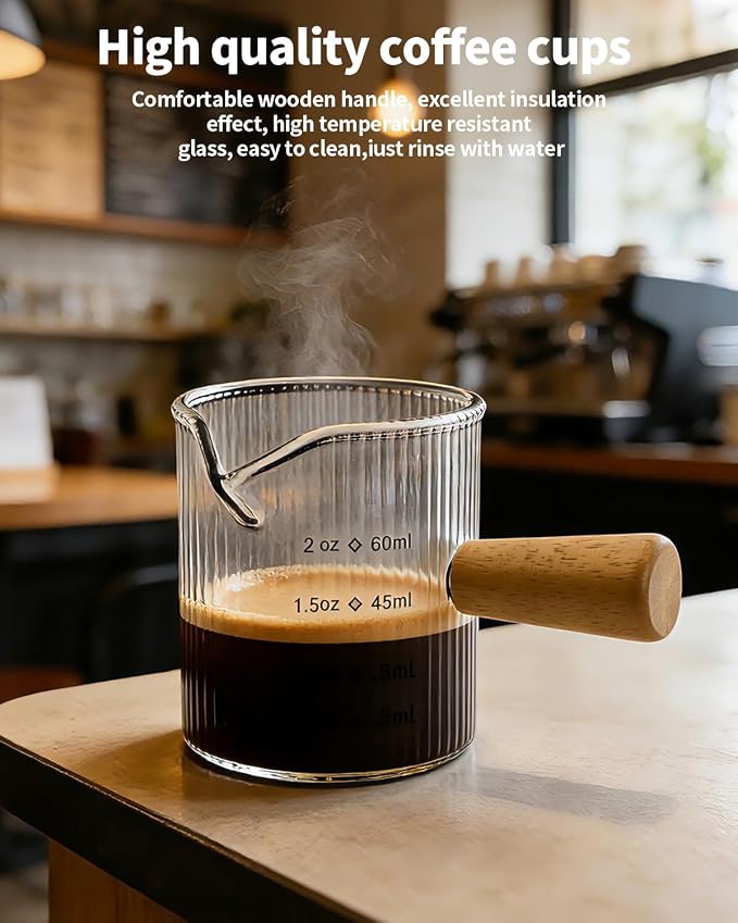 Espresso Measuring Cup 2 OZ, Espresso Glass Cups