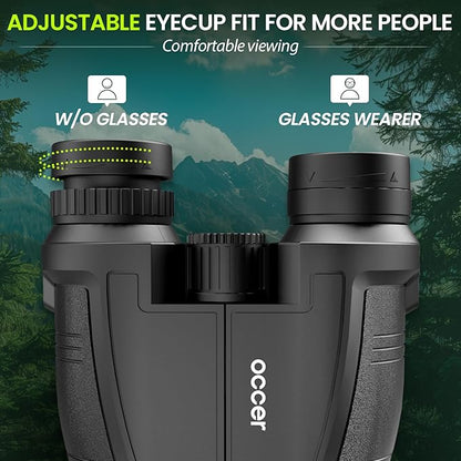 Occer 12x32 Compact Binoculars for Adults High Powered, Large Eyepiece Binocular for Kids - Easy Focus Binoculars for Bird Watching,Cruise Ship, Hunting,Travel,Sightseeing