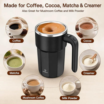 Self Stirring Coffee Mug, 12oz Rechargeable Magnetic Mixing Cup