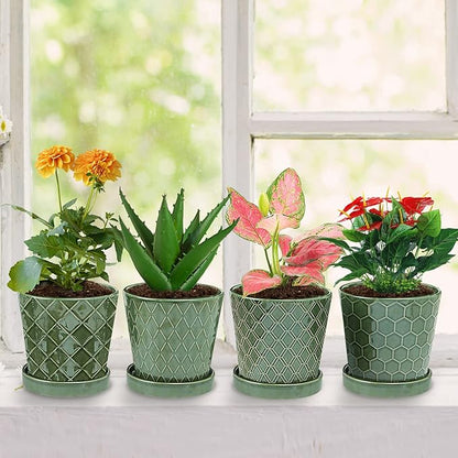 EFISPSS Flower Planter –5 inch Ceramic Plant Pots