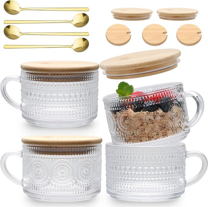 Maredash 4pcs Overnight Oats Containers