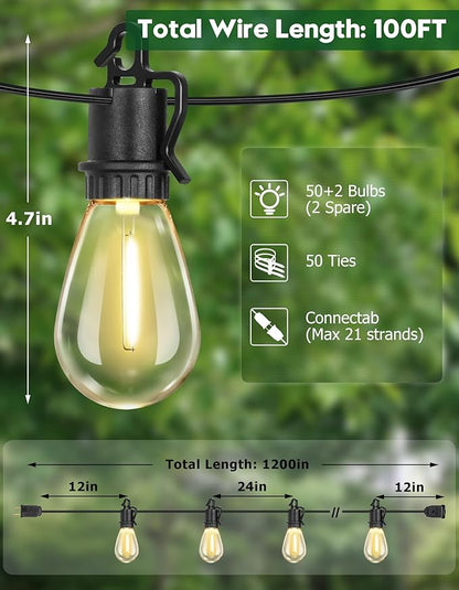 100FT Outdoor String Lights